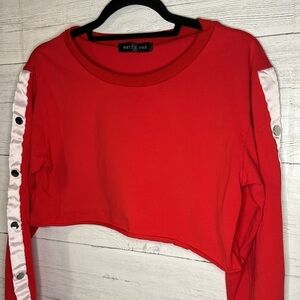 White Fox Red Crop Top | SIZE S